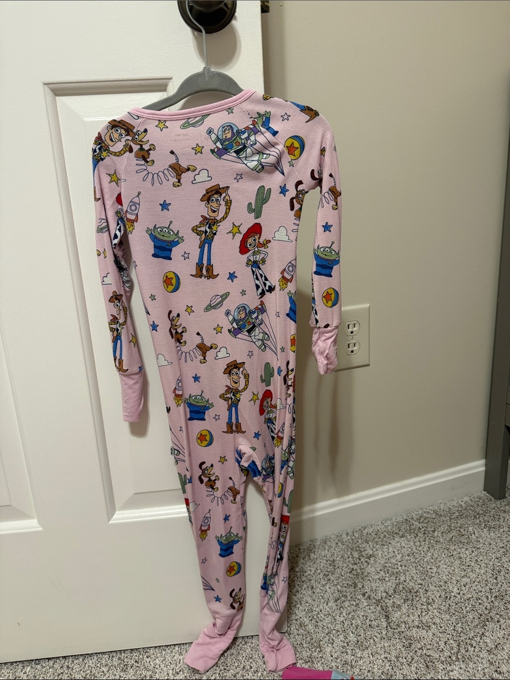 Little Sleepies Pink Toy Story Footed One-Piece Pajamas - Picture 2 of 2